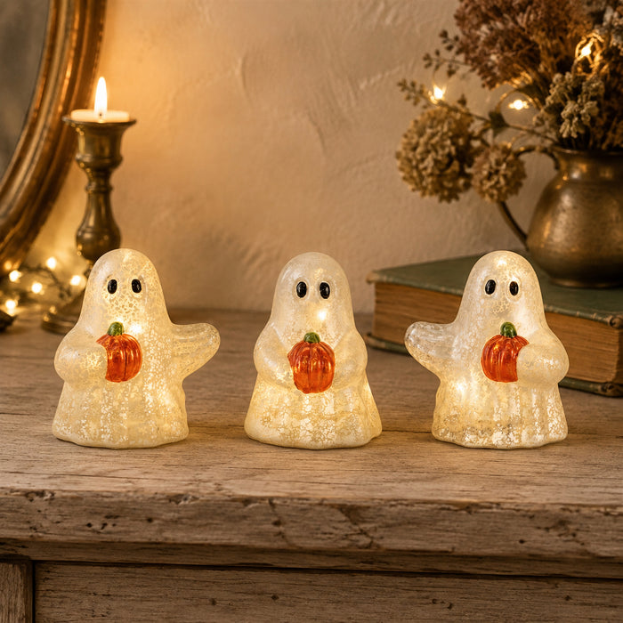 LED Ghost w/Pumpkin