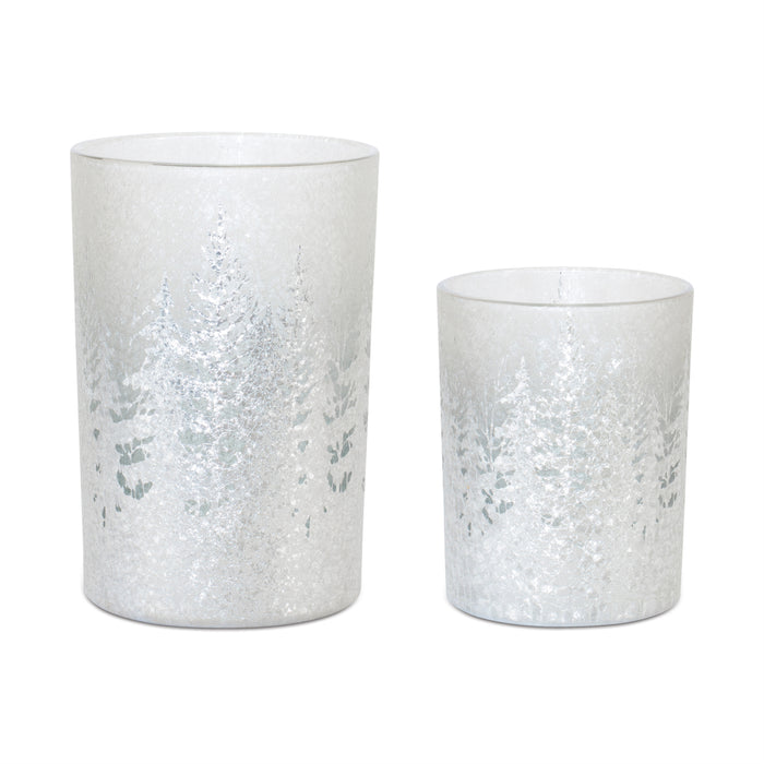 Candle Holder - Snowy Tree