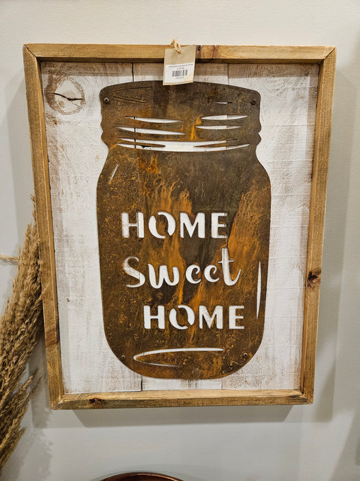 Home Sweet Home Ball Jar-Framed