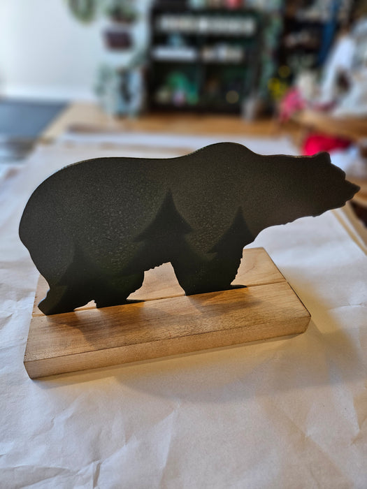 Artistic Grizzly Bear on Base