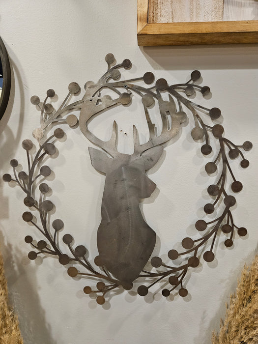 Metal Stag Wreath