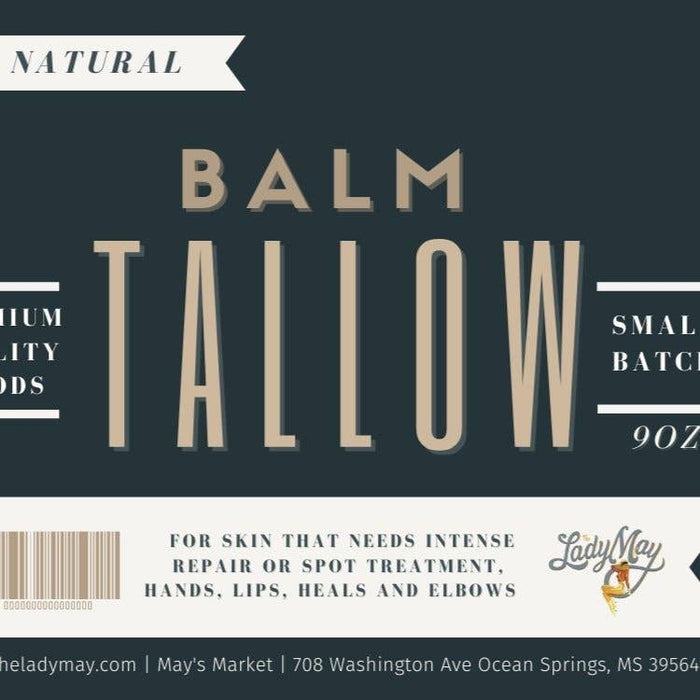 Unscented Tallow Balm, 100% Grass Fed Tallow, Vitamin E