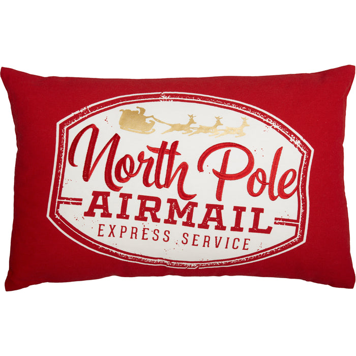 North Pole Airmail Pillow - 14 x 22