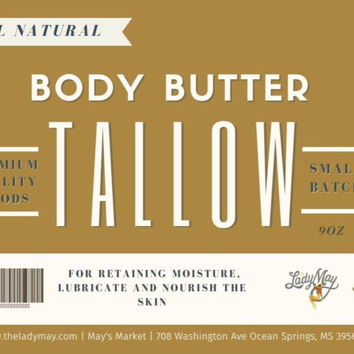 Whipped Tallow Body Butter, 9oz Grass Fed All Natural