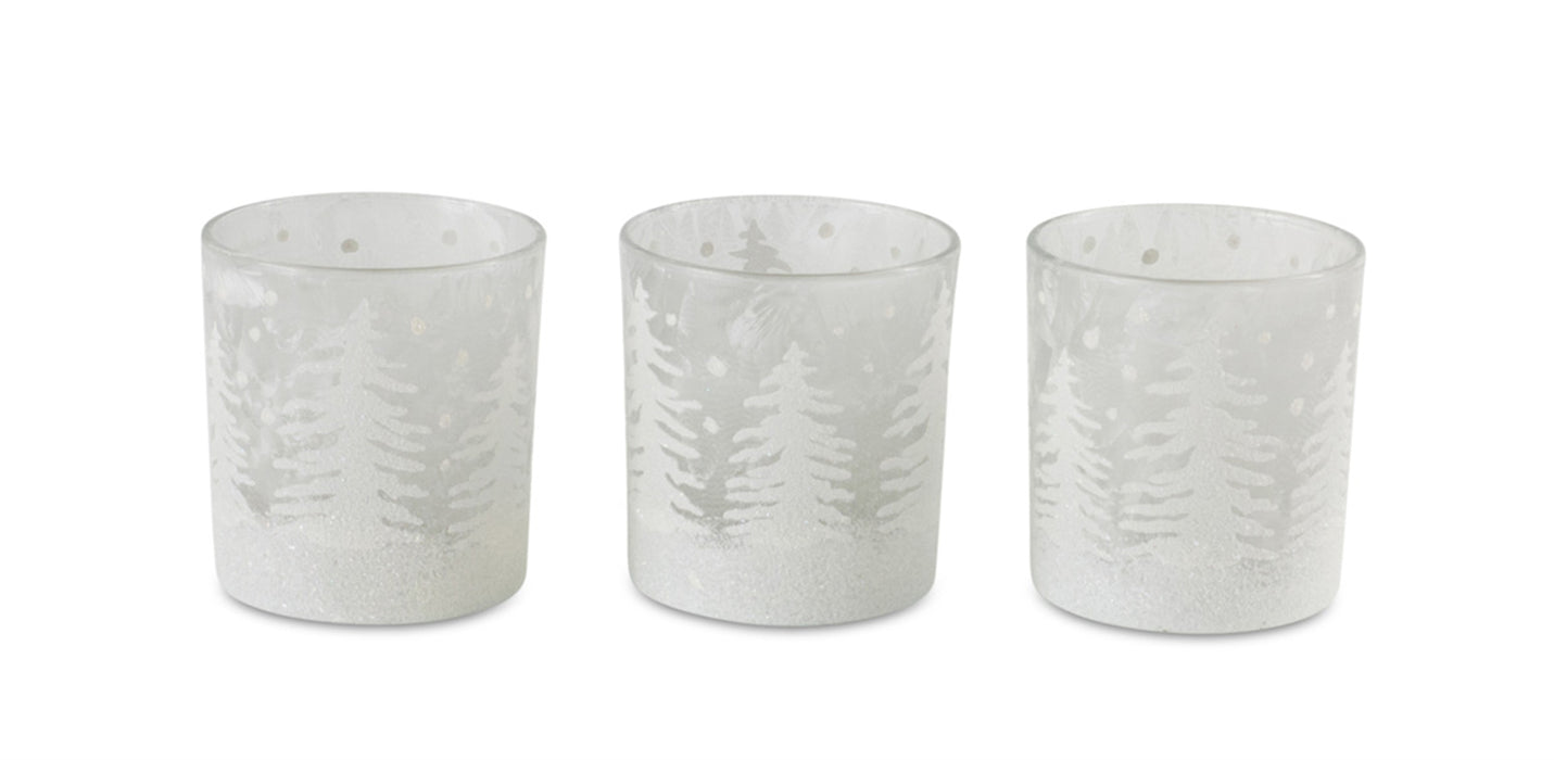 Votive Holder - White Tree