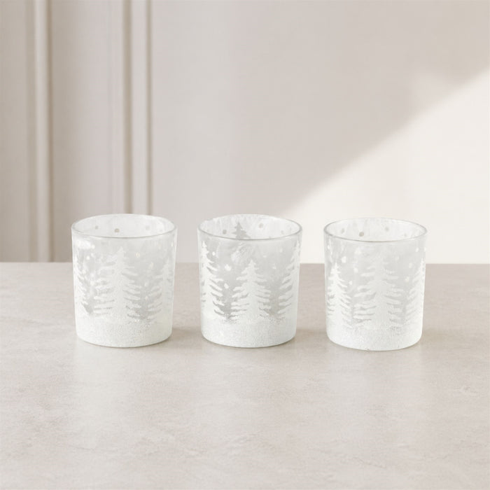 Votive Holder - White Tree
