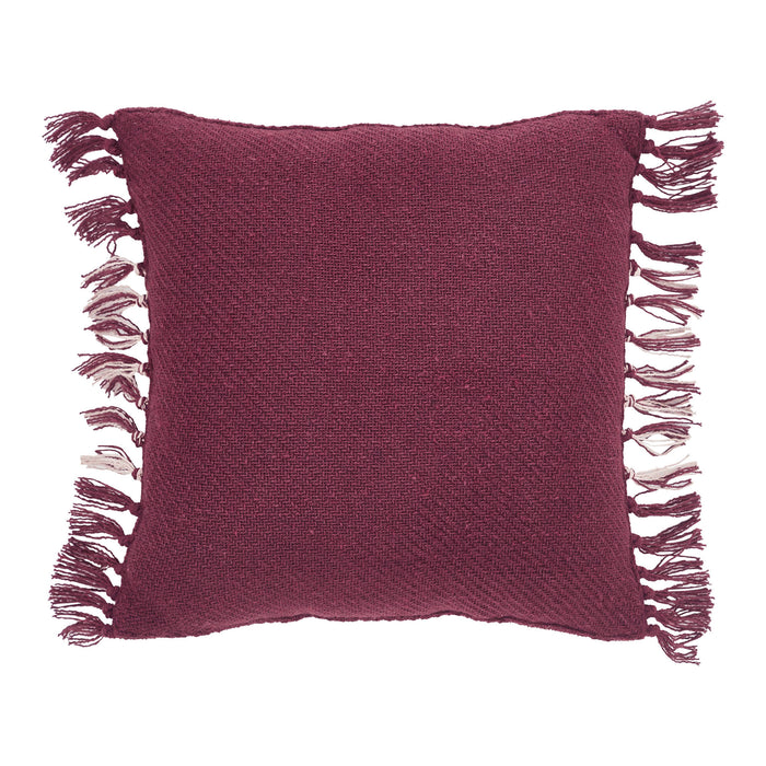 Eston Burgundy Tan Plaid Pillow 12 x 12