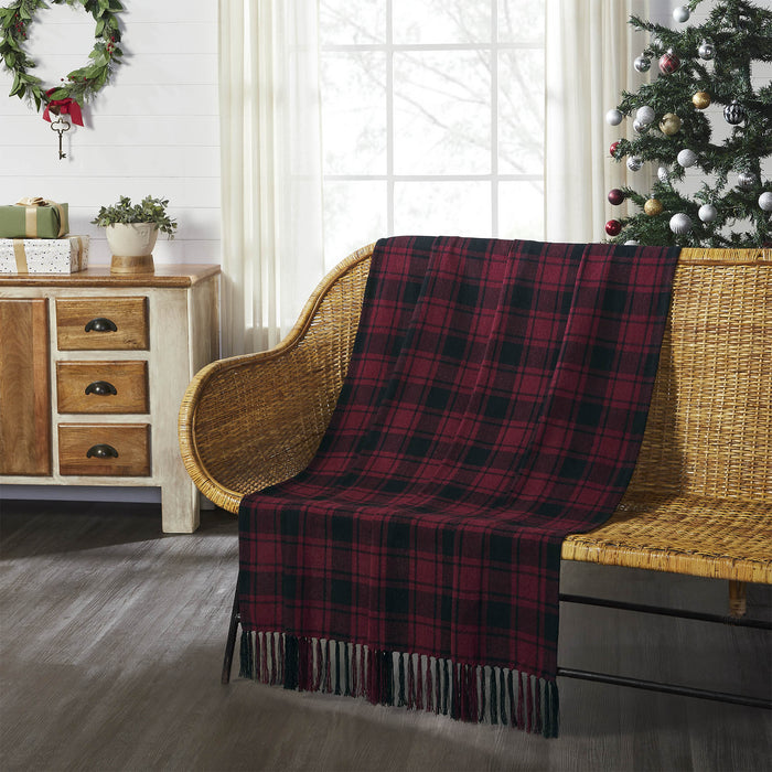 Cumberland Red Black Plaid Throw 50 x 60