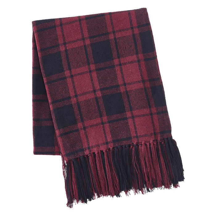 Cumberland Red Black Plaid Throw 50 x 60