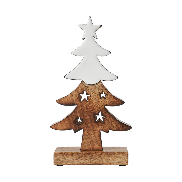 Two Toned White-Natural Wood Tree