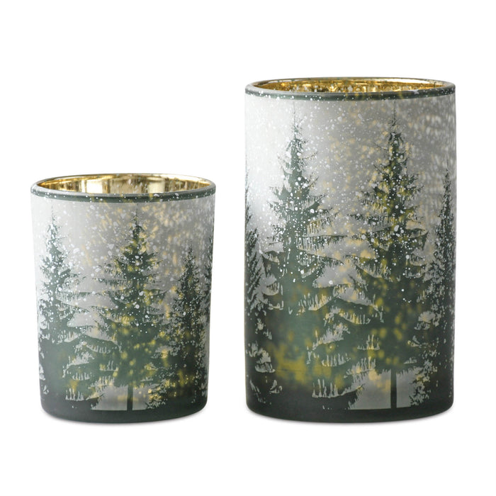 Candle Holder - Green Tree