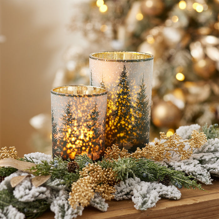 Candle Holder - Green Tree