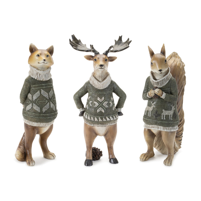 Fox/Moose/Squirrel w/Sweater