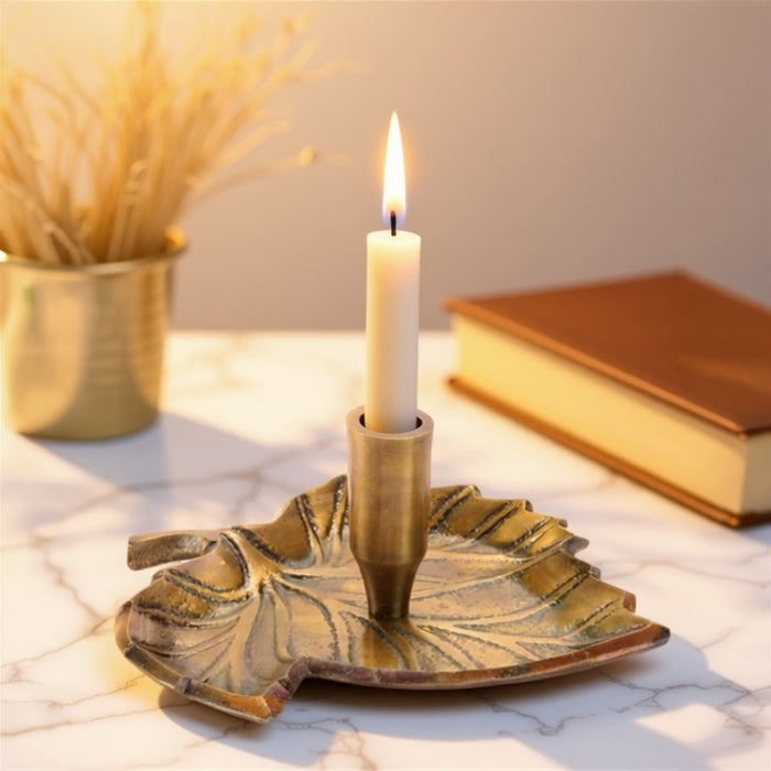 Leaf Taper Candle Holder