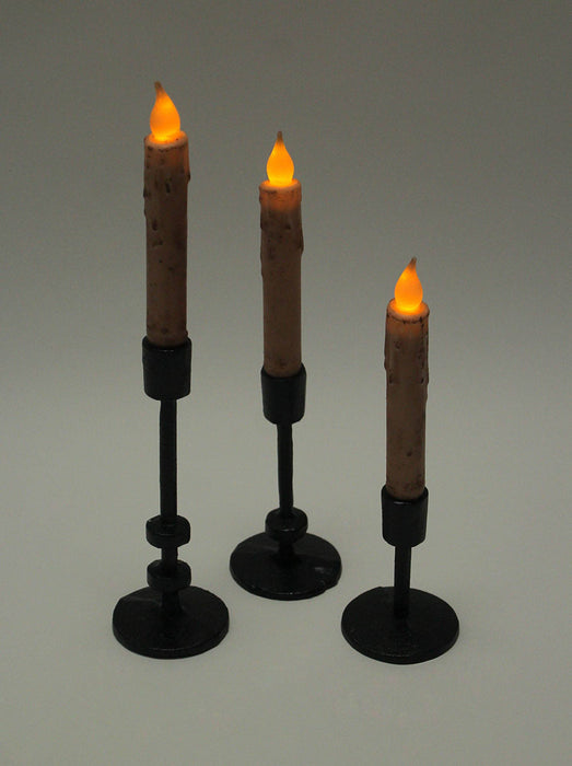 Black Cast Iron Metal Taper Candleholder