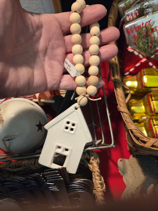 White Ornament w/Beads