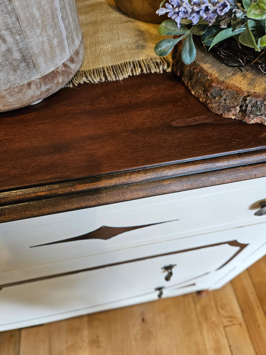 Antique White Dresser - 4 drawer