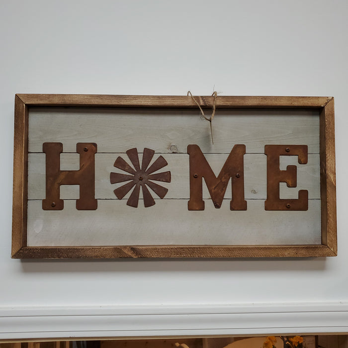 Home Sign w/Windmill - Framed
