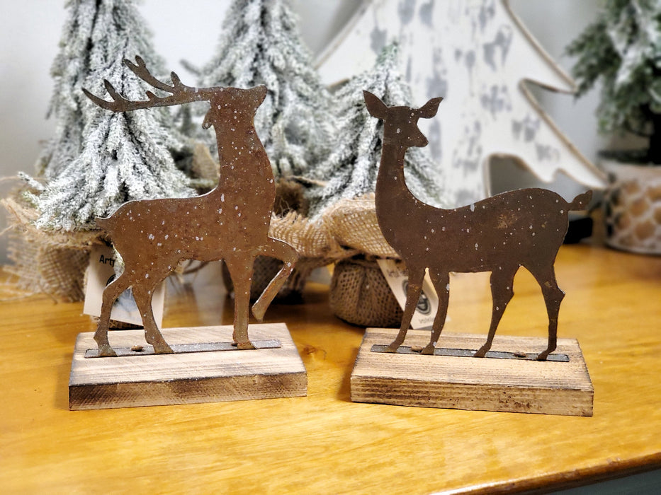 Woodland Doe on Wood Base
