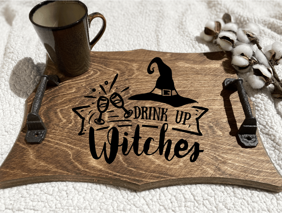 Drink up Witches Wine Bar Tray