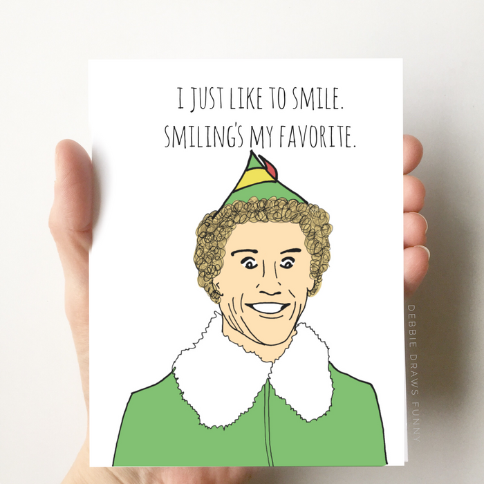 Smiling Elf Christmas Card - Funny