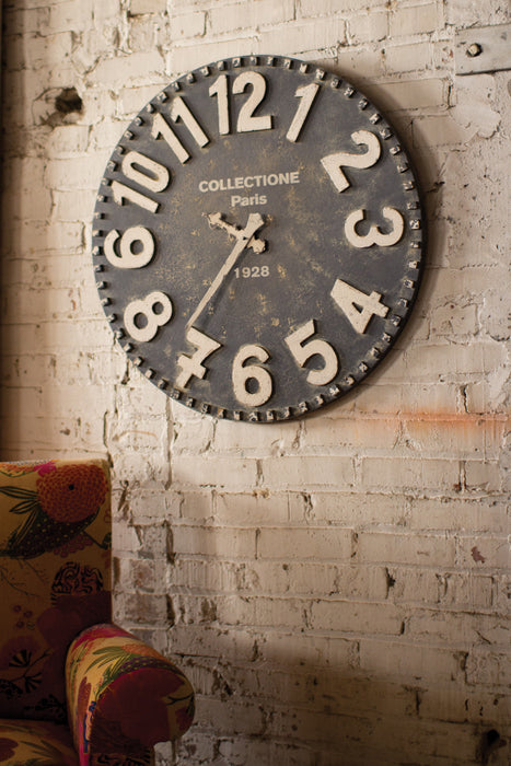 Black & White Wood Wall Clock