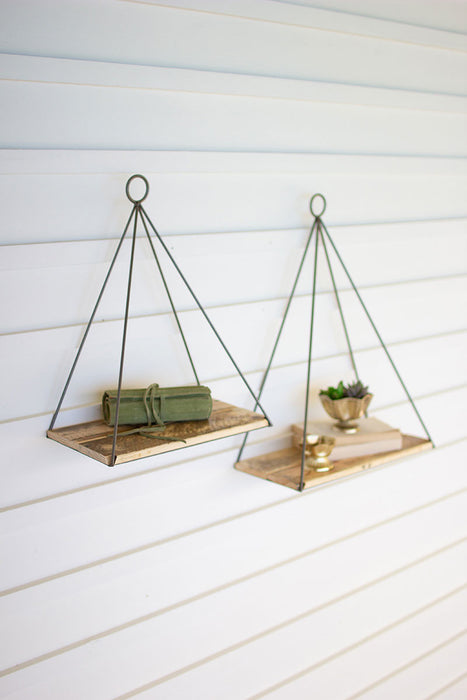 Triangle Shelf with Recycled Wood