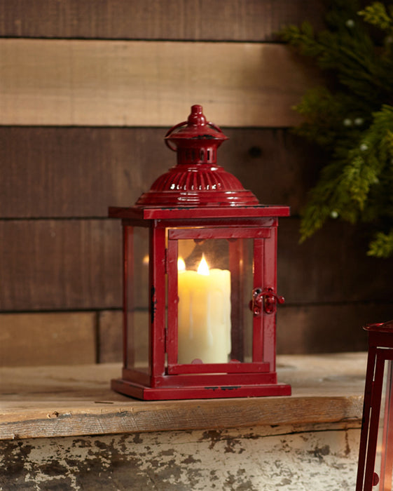Red / Clear Glass Lantern