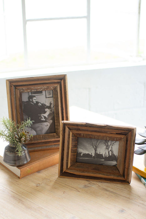 Recycled Natural Wood Photo Frame