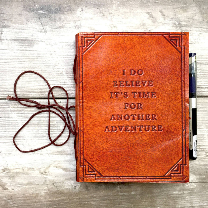 Another Adventure Quote Leather Journal - 8x6 LINED Paper
